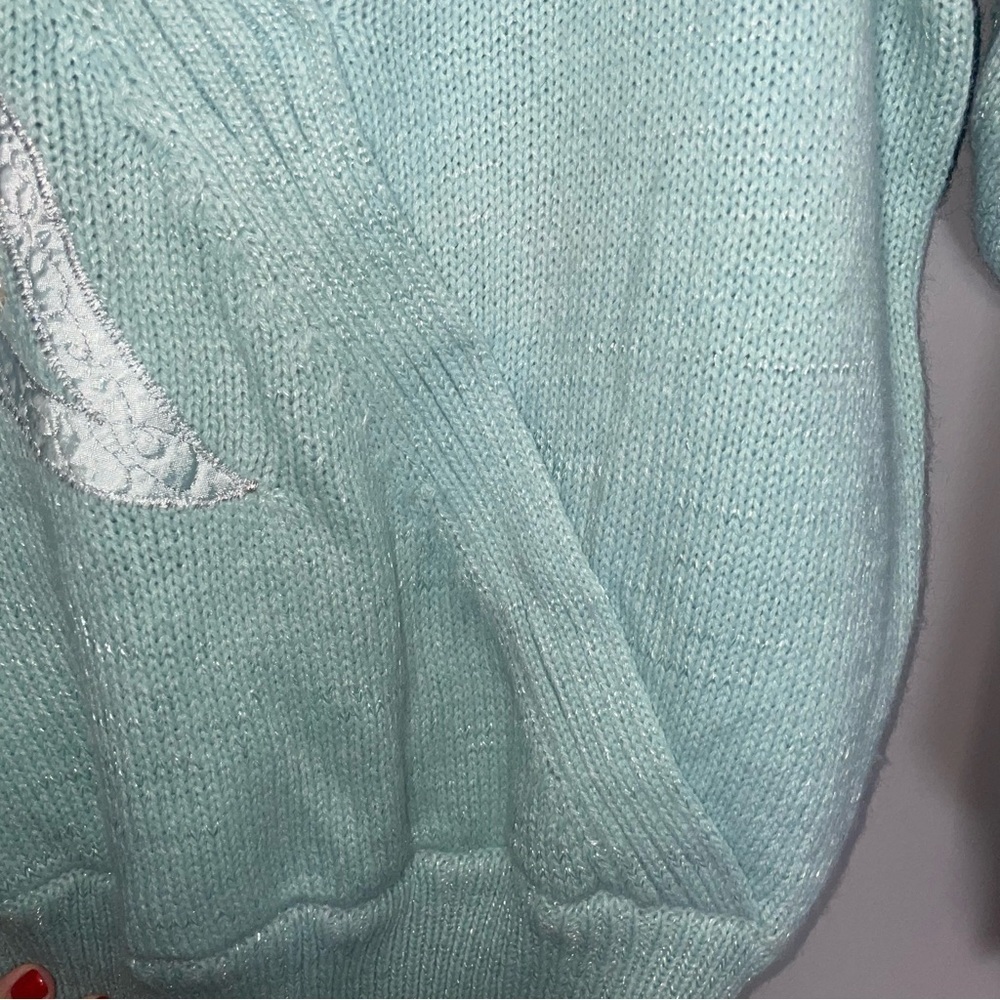 Jaclyn Smith 80s NWT Deadstock Embroidered Blue Sweater Size Small - Picture 7 of 8